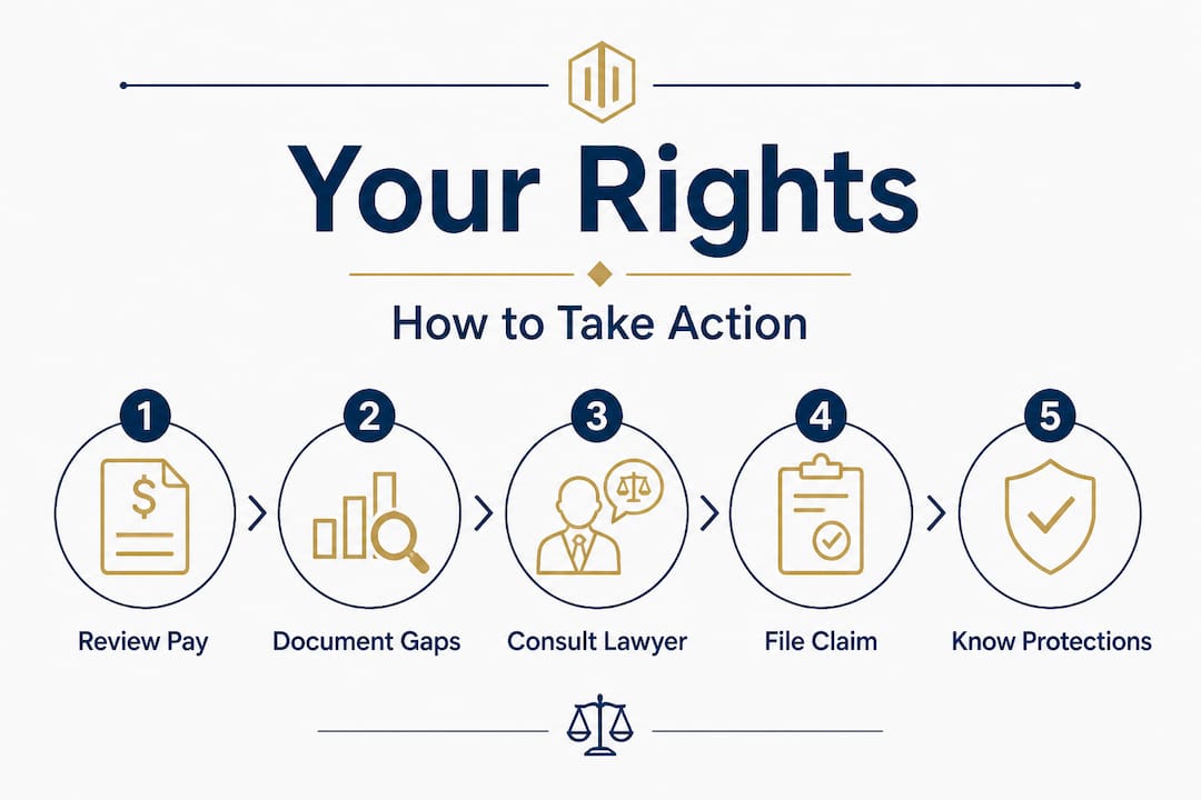 Infographic explaining legal steps for unequal pay