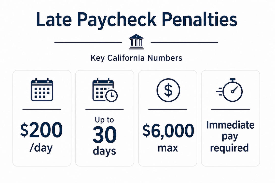 Infographic shows key penalties for late final pay