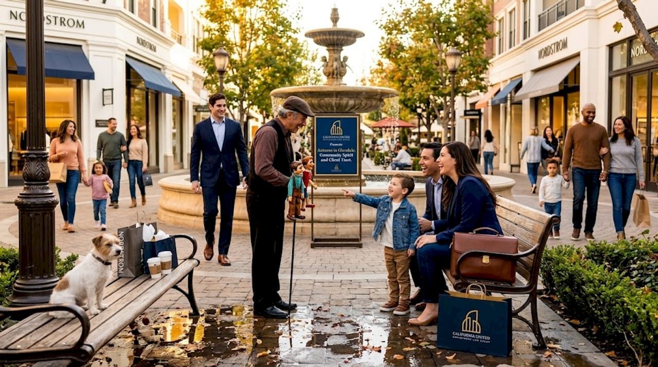 Americana at Brand shopping on busy day