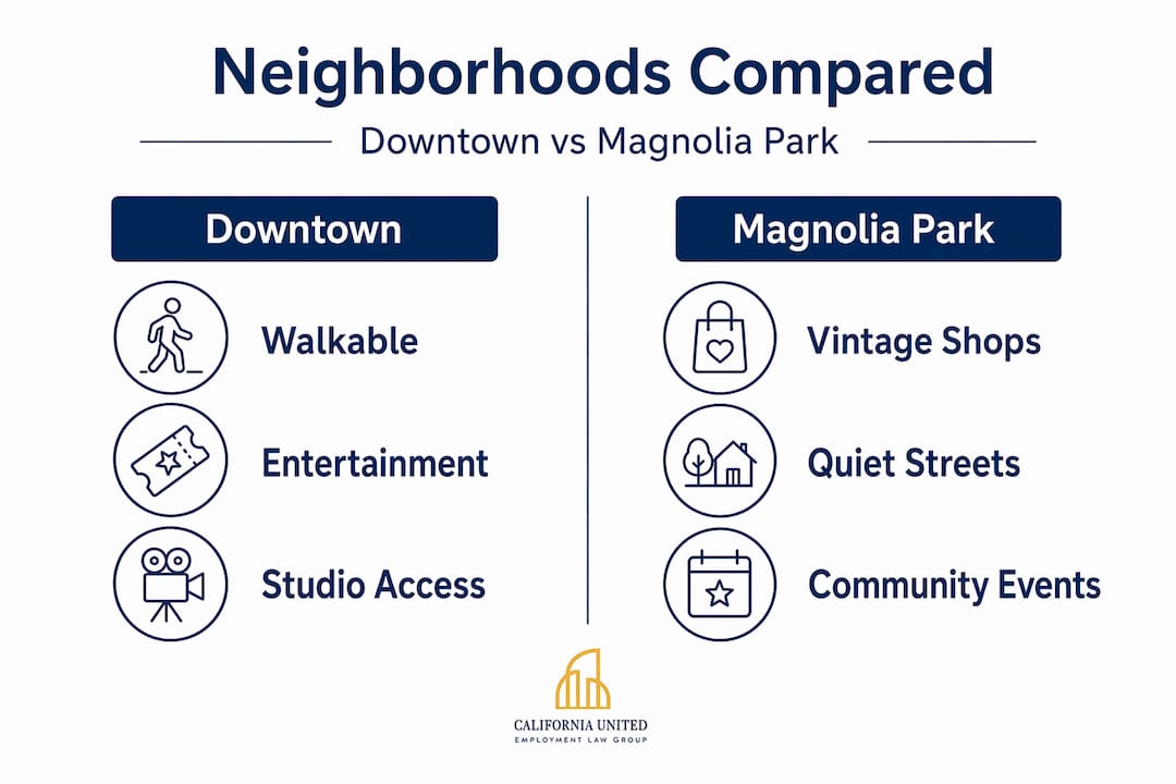 Infographic comparing Burbank neighborhoods