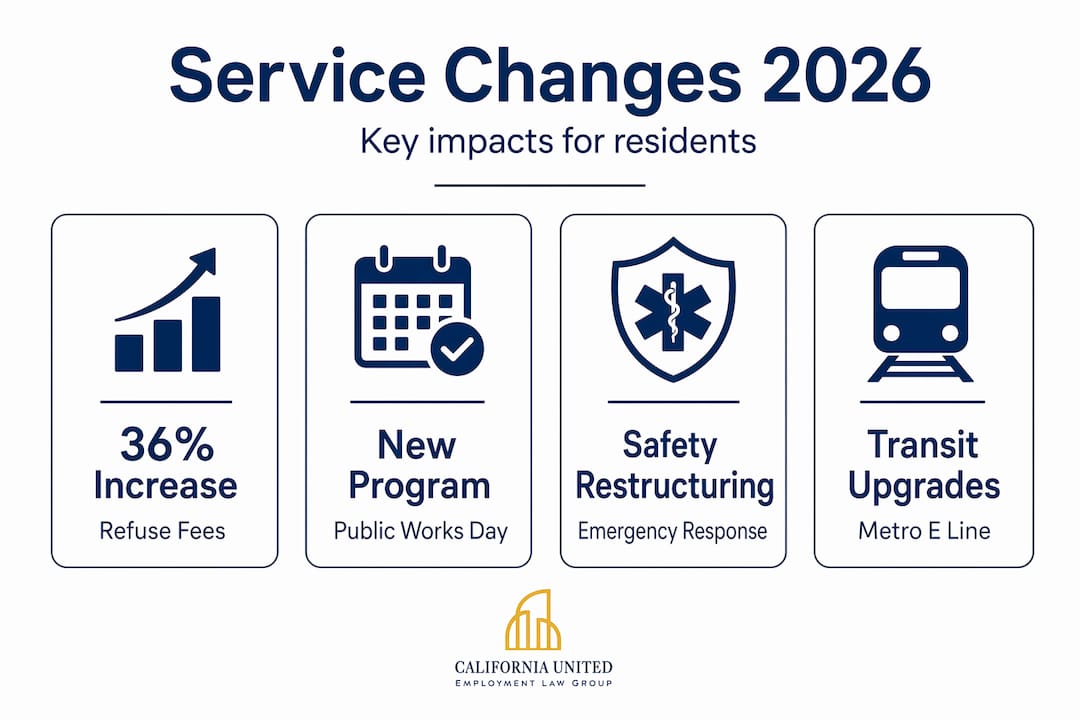 Infographic showing service changes and impacts