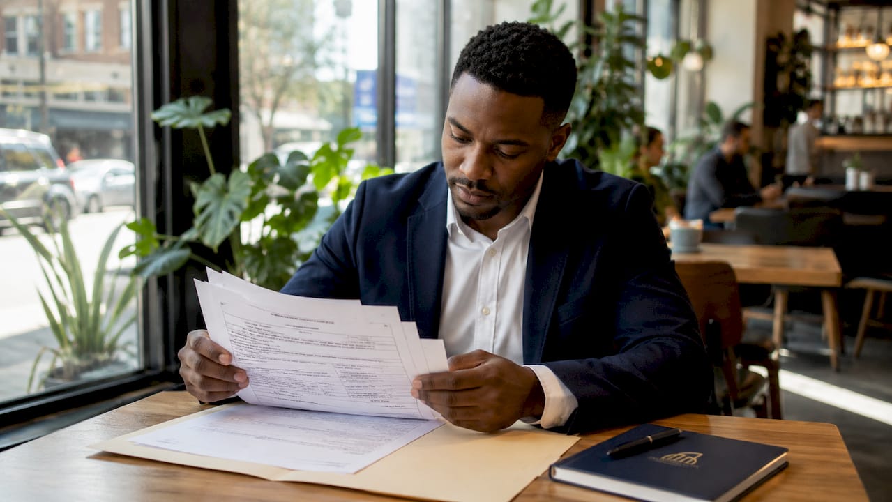 Hands holding employment application forms