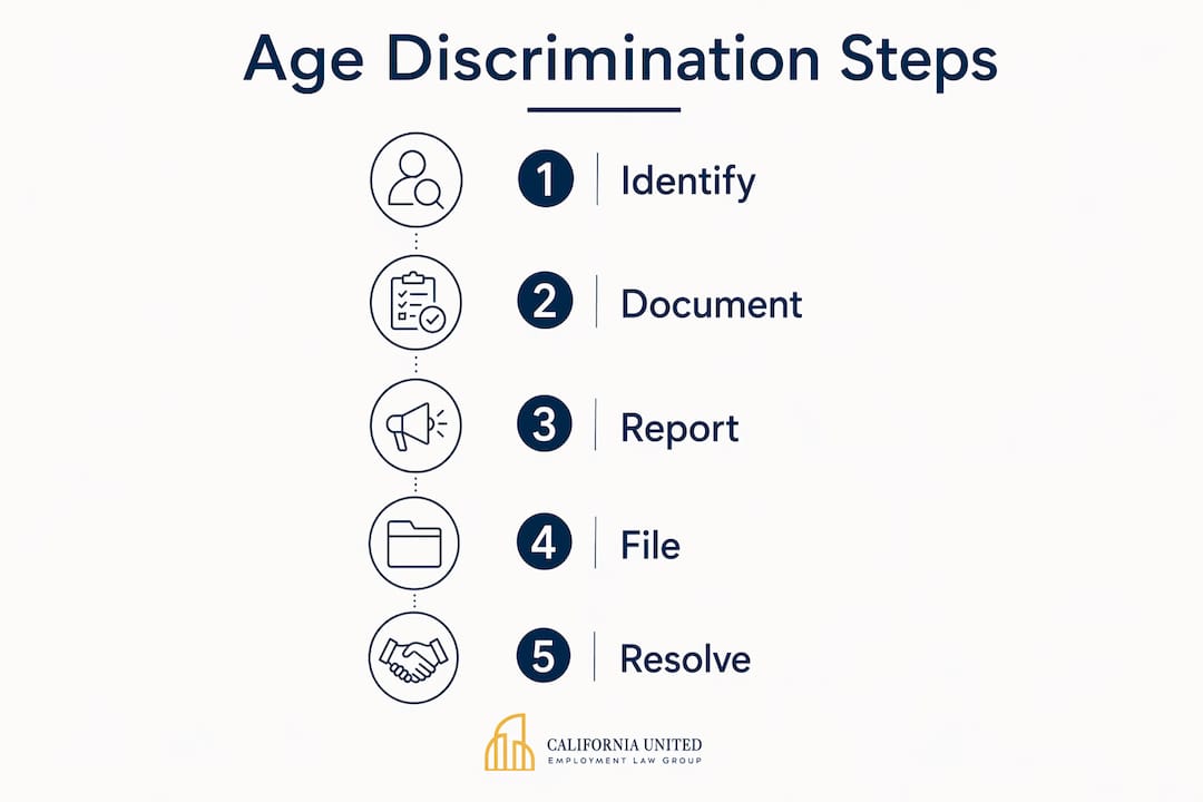 Infographic showing age discrimination claim steps