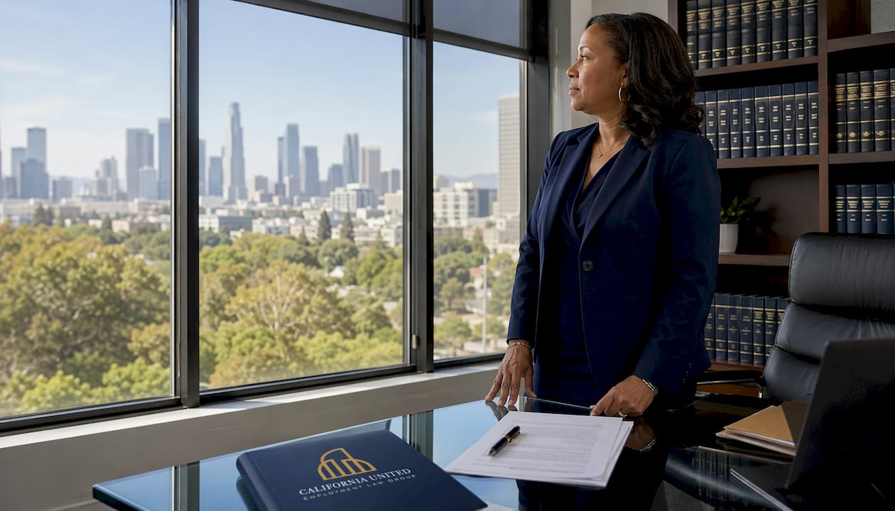 Attorney reflecting in office with legal books