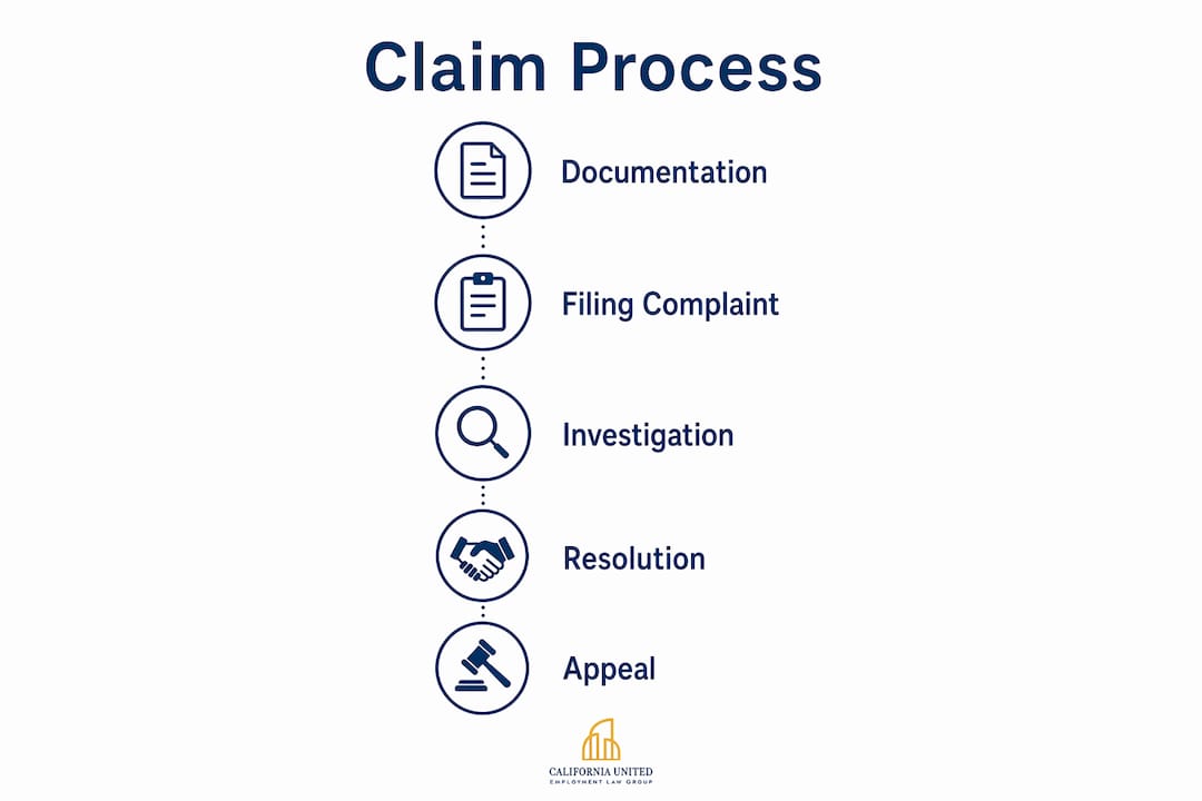 Infographic showing sexual orientation discrimination claim steps
