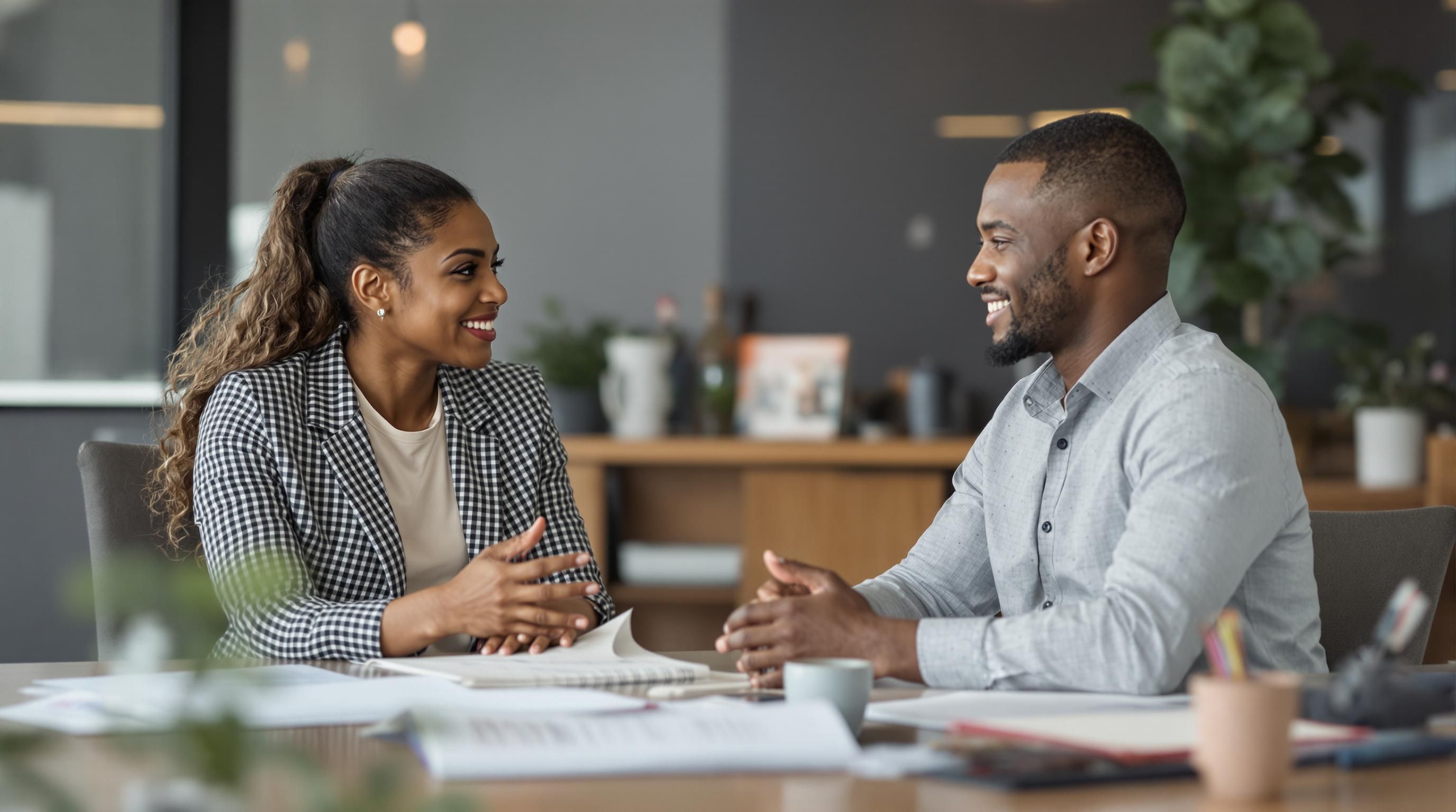 Therapist and coach discussing differences and support strategies