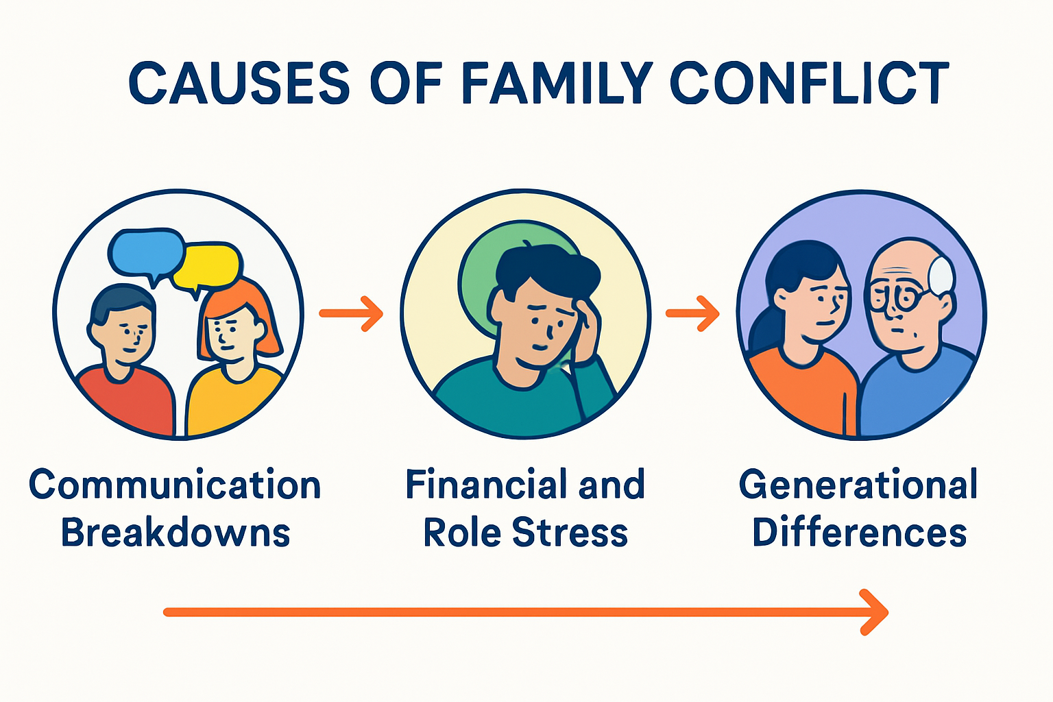 Infographic showing top causes of family conflict