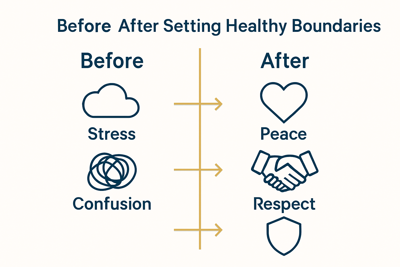 Infographic comparing benefits of healthy boundaries