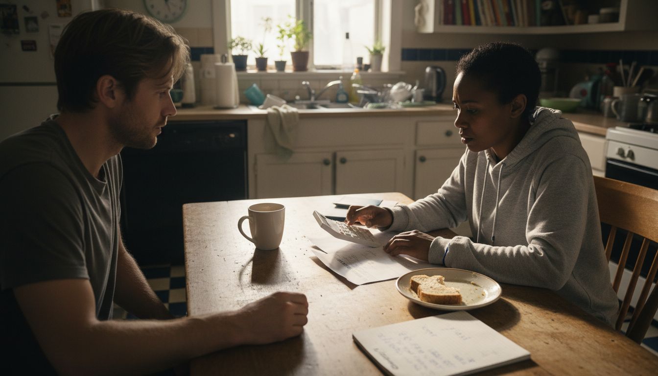 Woman reviews anger management program invoice