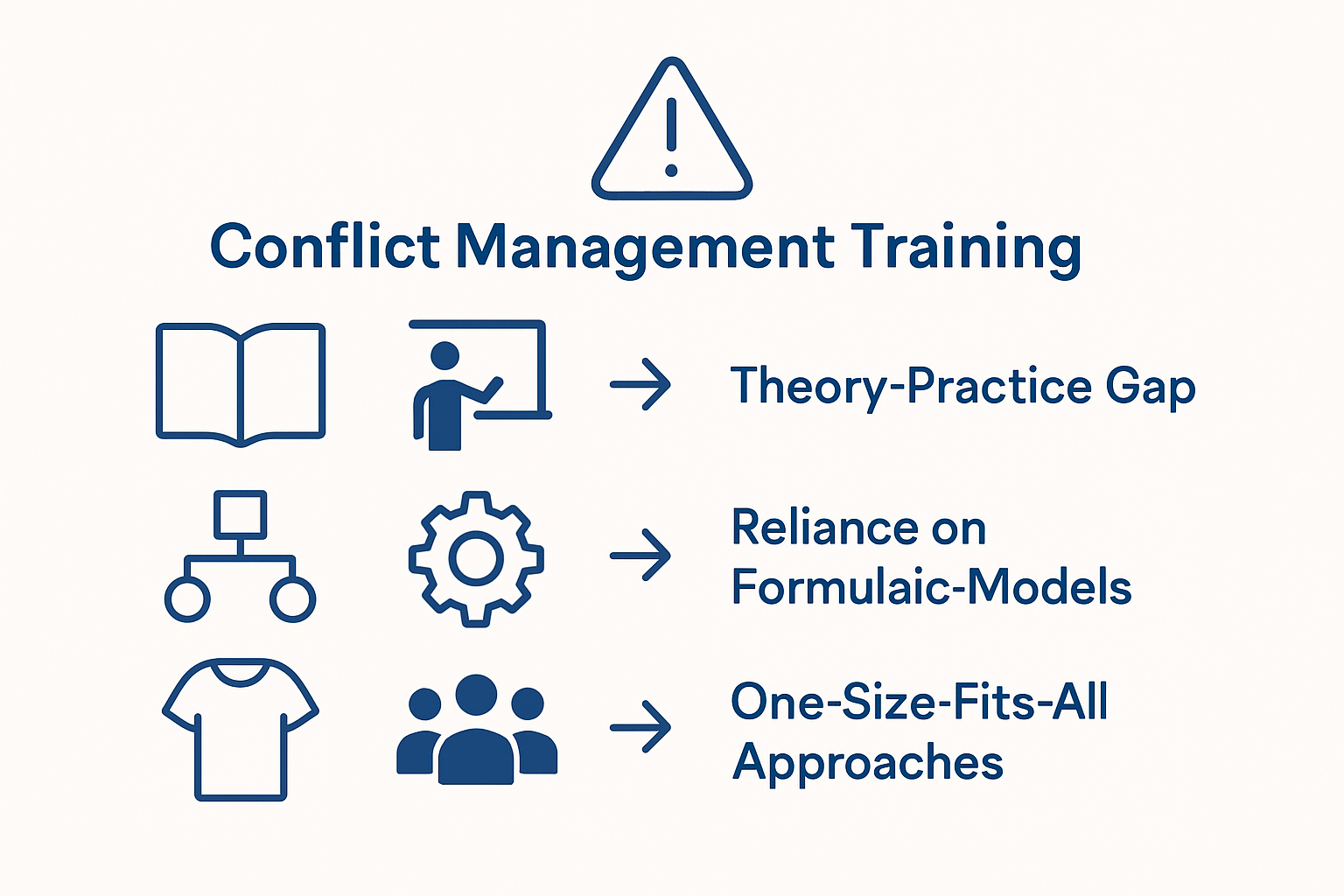 Infographic on conflict training pitfalls and solutions