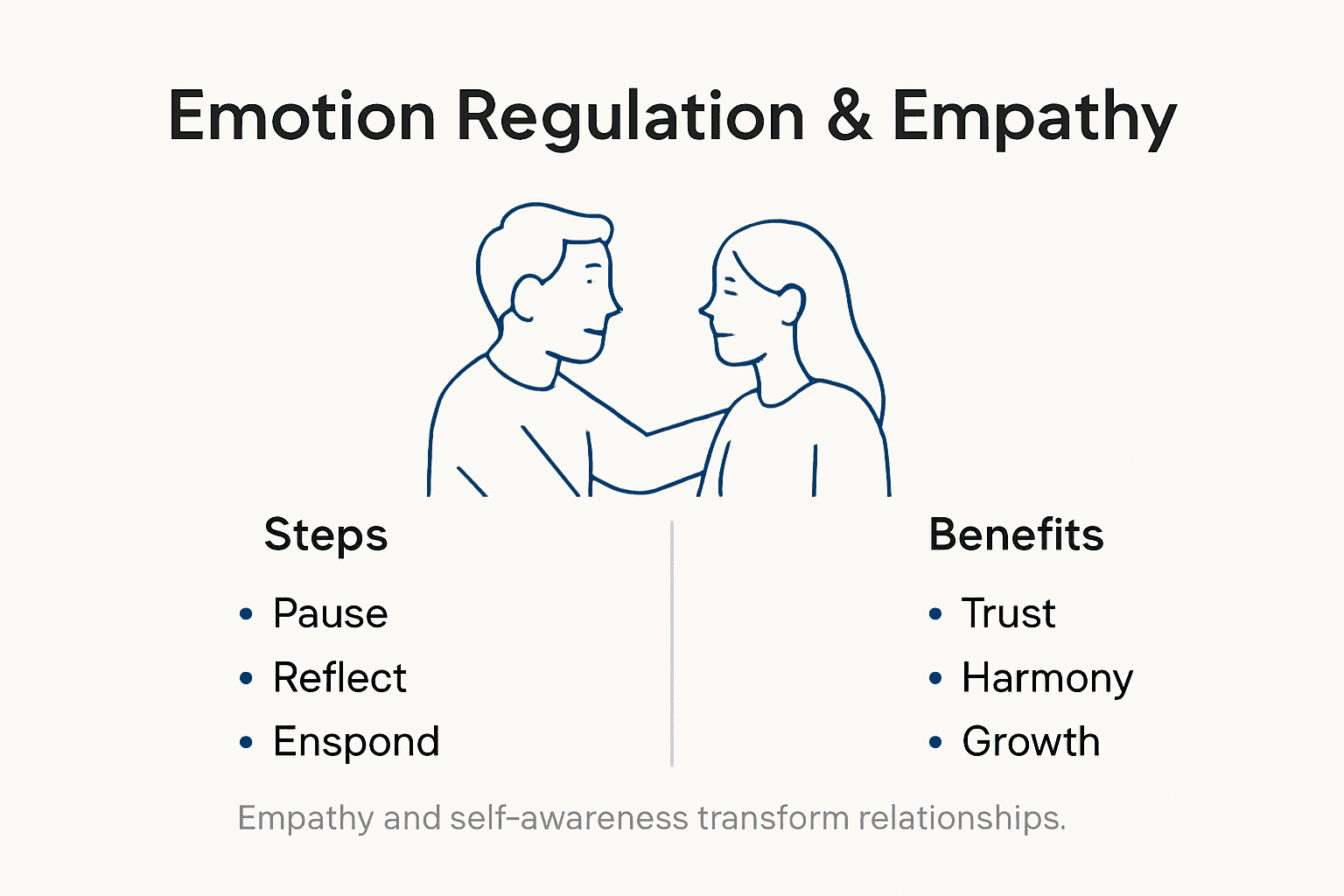 Infographic showing marriage emotion regulation steps