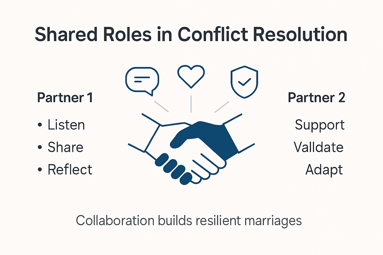 Infographic showing partner roles in conflict resolution
