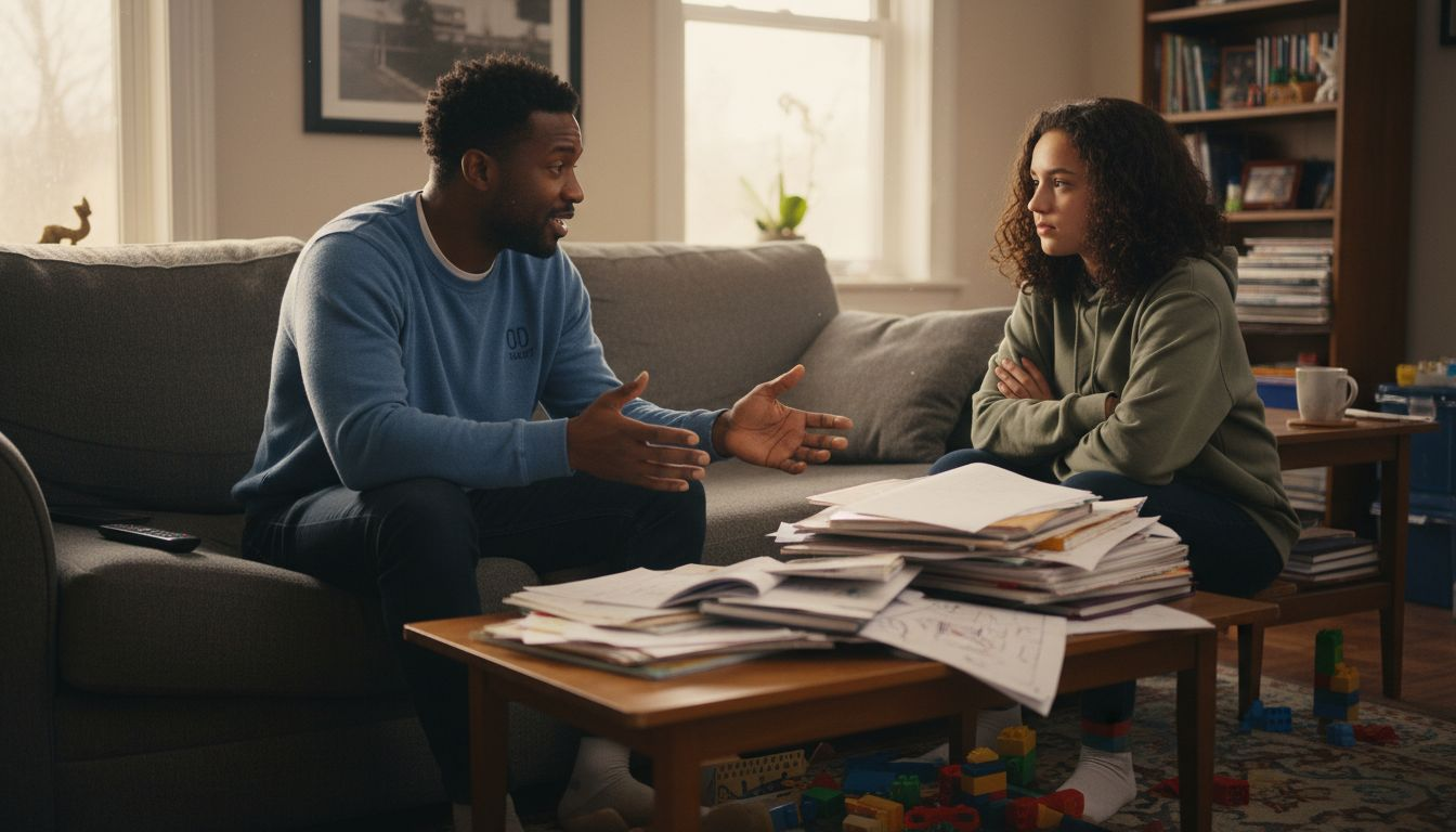 Father modeling emotional openness at home