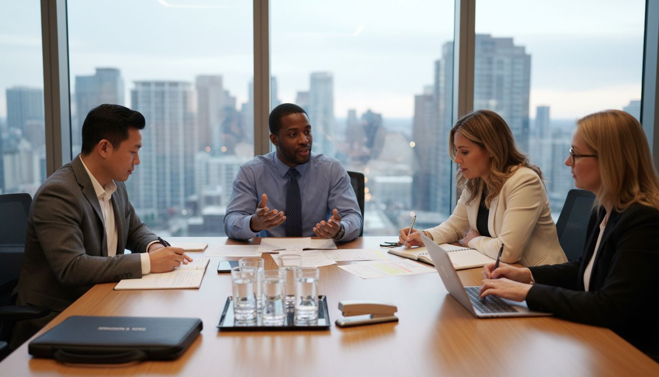 Team in skills training conference session