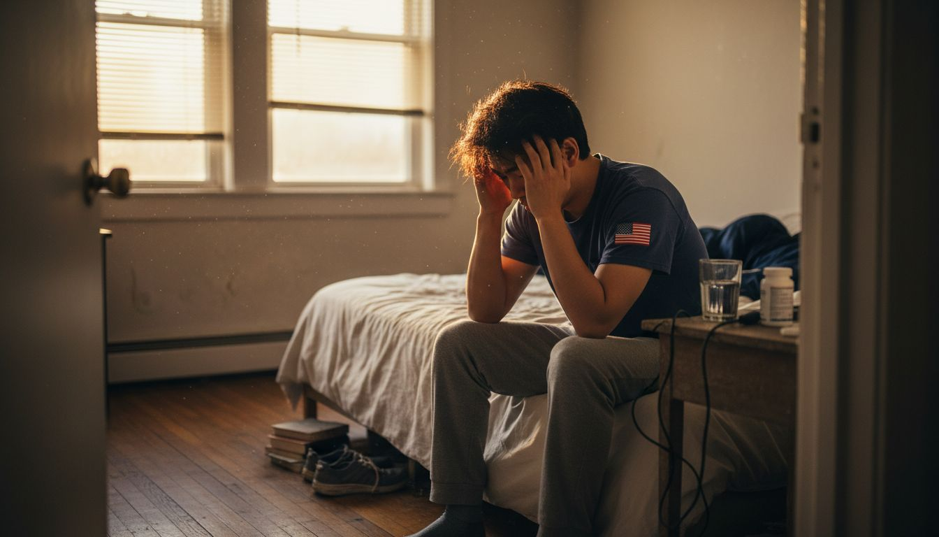 Man experiencing headache mental health symptom