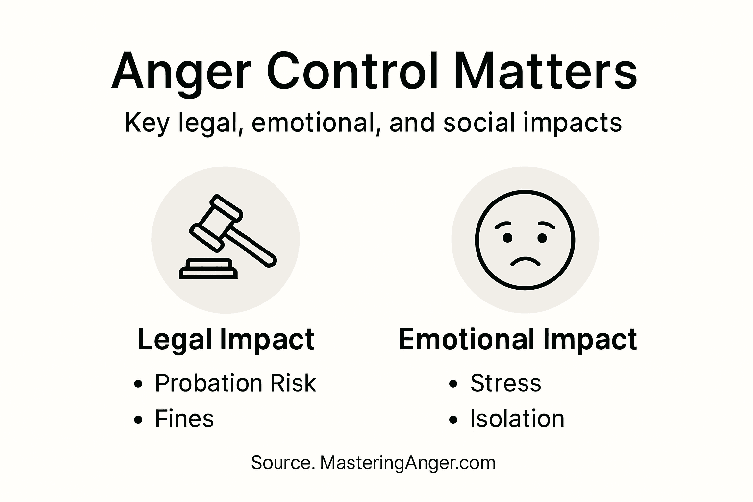 Infographic showing anger impact areas