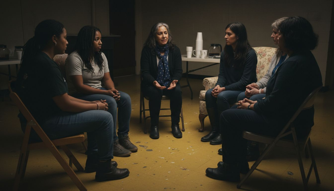 Women sharing in a small support group