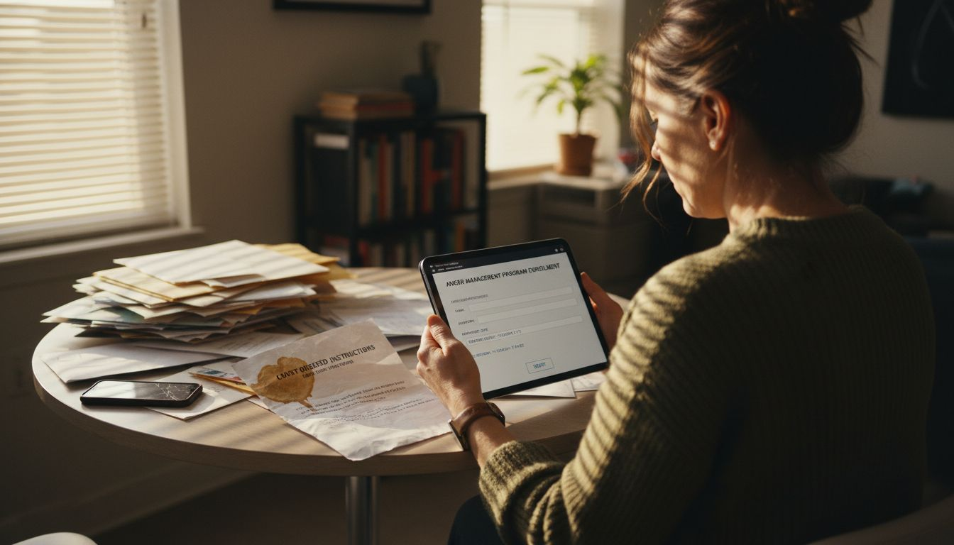 Registering online for anger management course