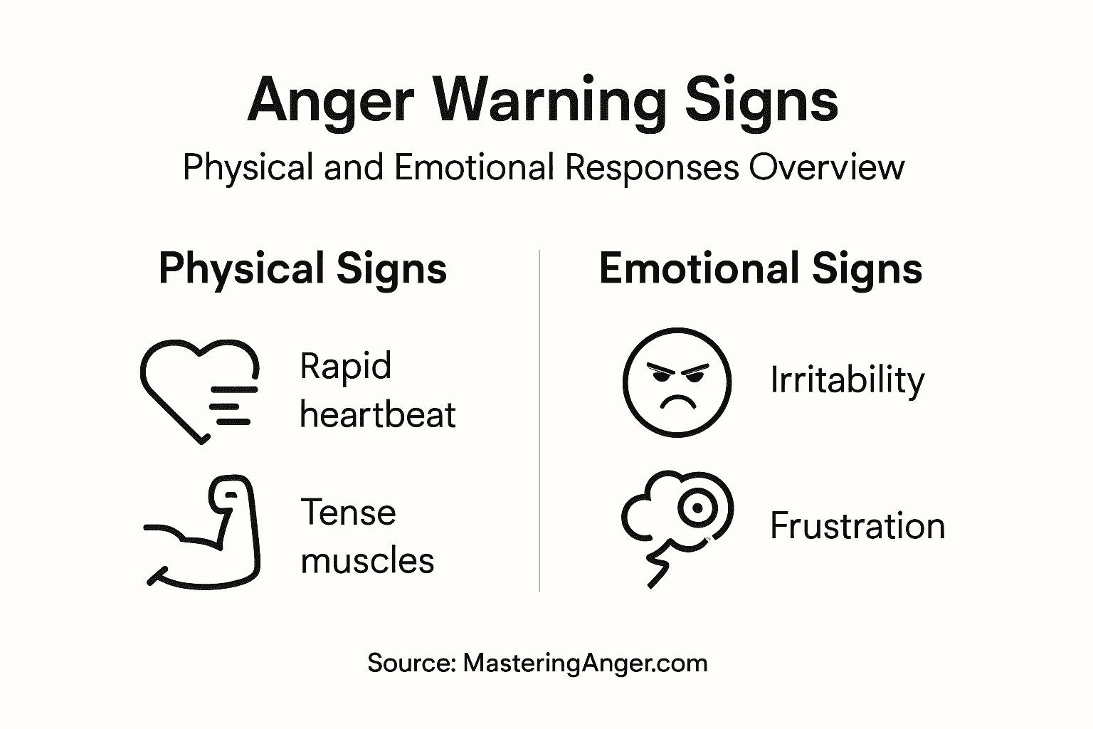 Infographic of anger physical and emotional signs