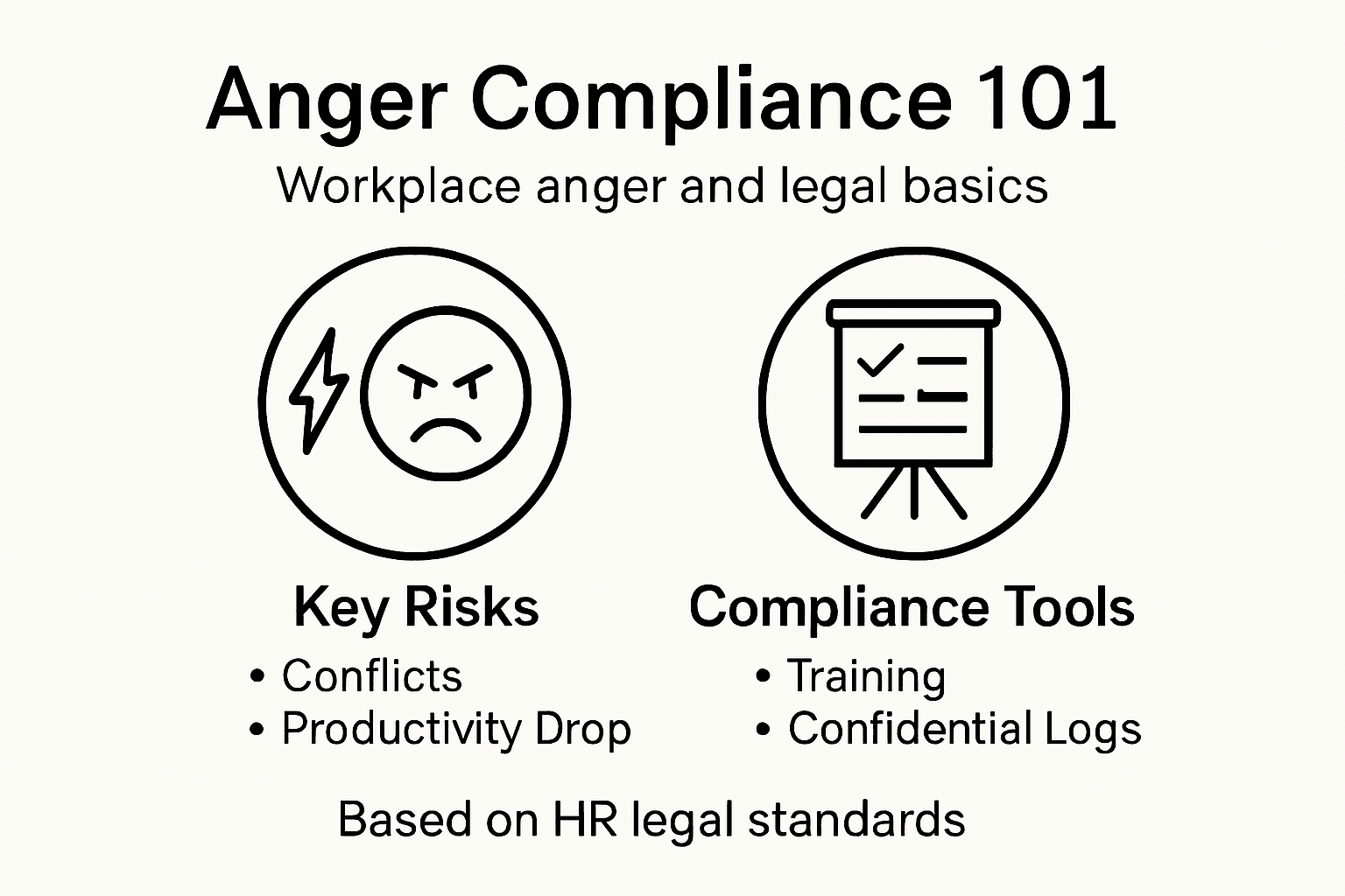 Infographic outlining anger compliance basics