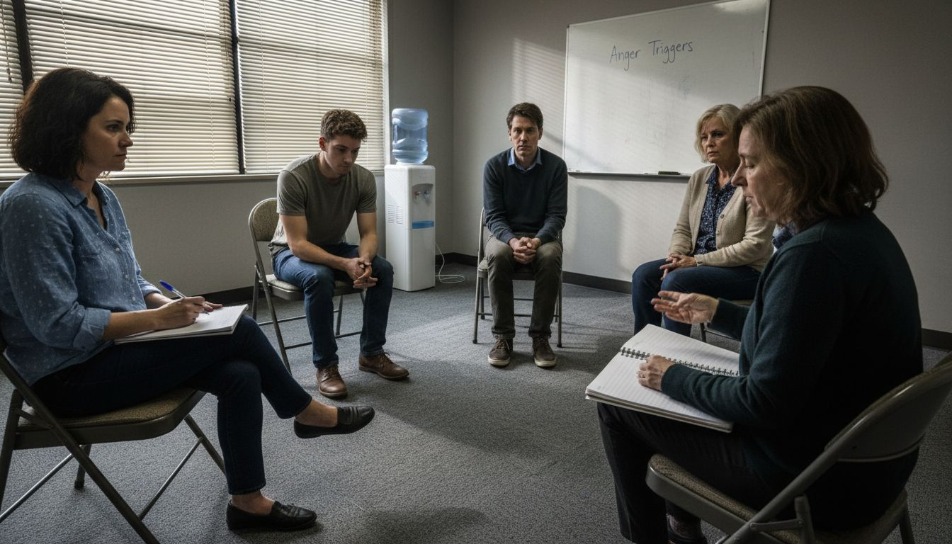 Team during anger training group session