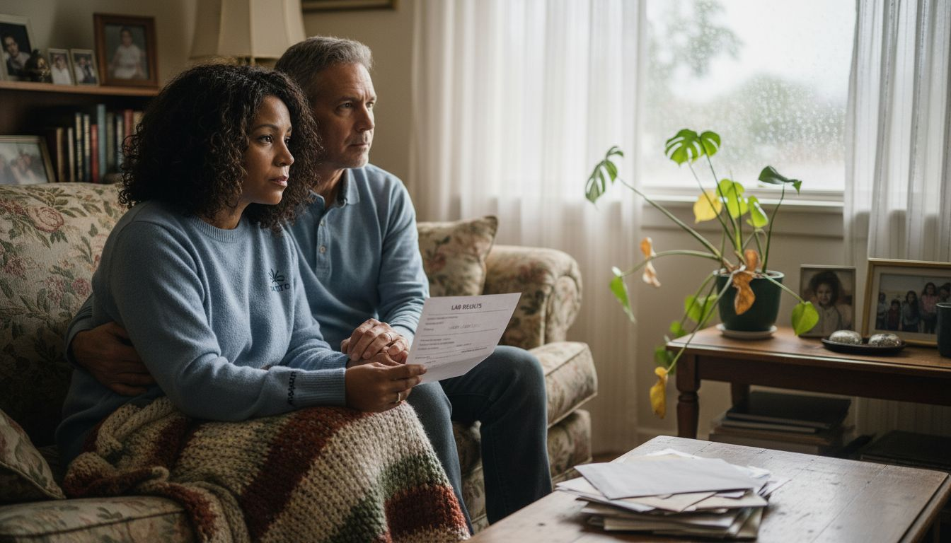 Couple facing symbolic loss at home