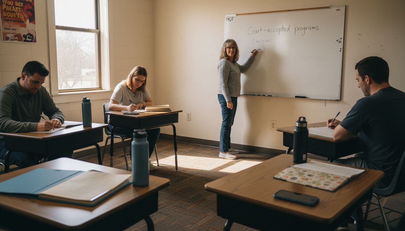 Anger management session in classroom