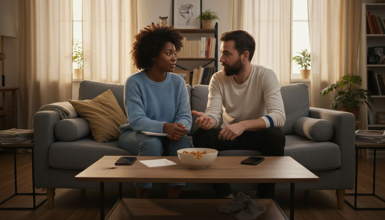 Couple setting boundaries and communicating