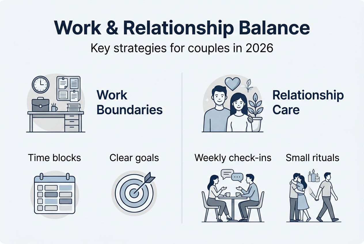 Infographic work relationship balance strategies couples