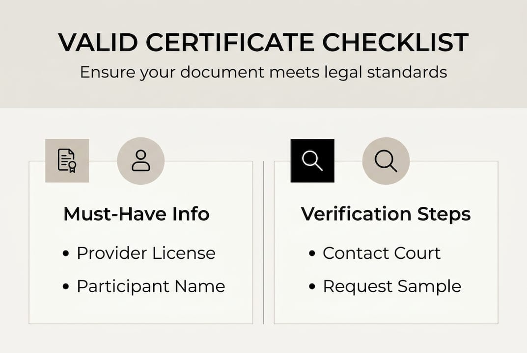 Infographic checklist for certificate verification