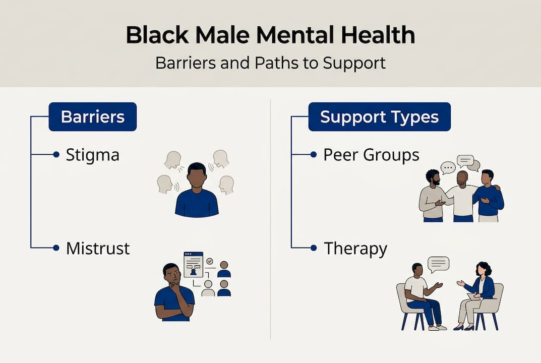 Infographic showing barriers and support types