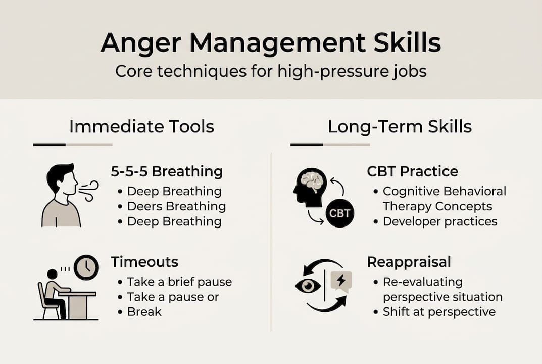 Infographic showing anger management tools and skills