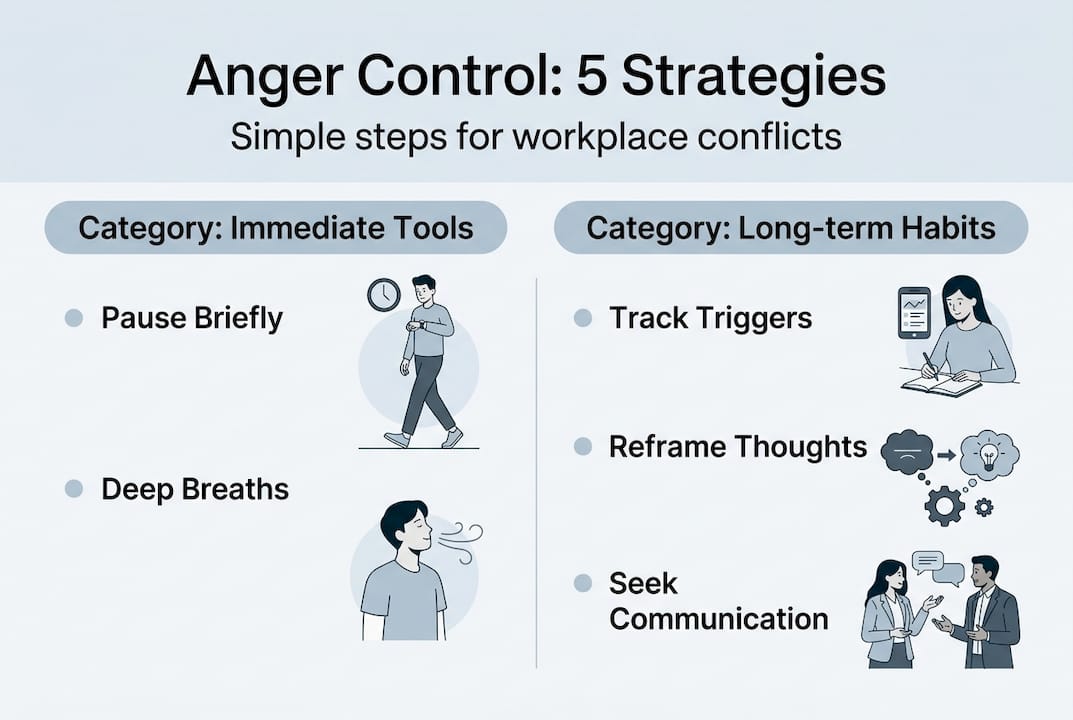 Infographic shows five anger control strategies