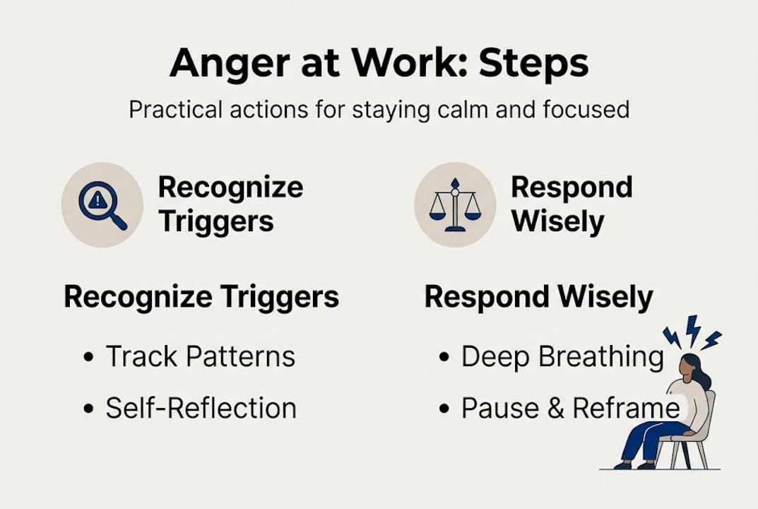Infographic steps for managing anger at work
