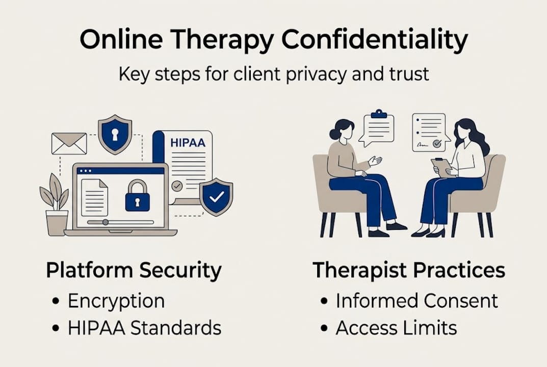 Infographic on confidentiality in online therapy