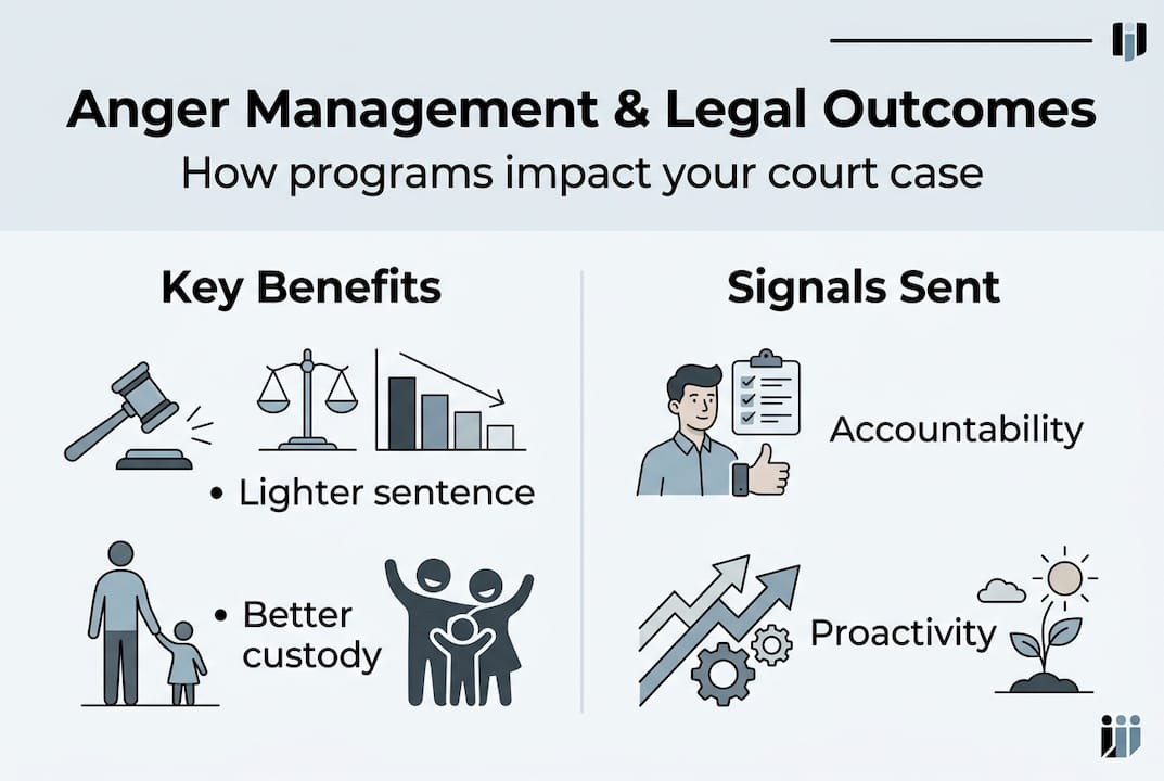 Infographic on anger management and legal outcomes