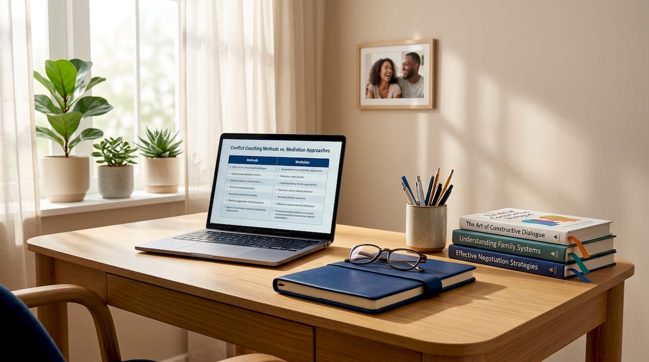 Therapist's desk with comparison materials