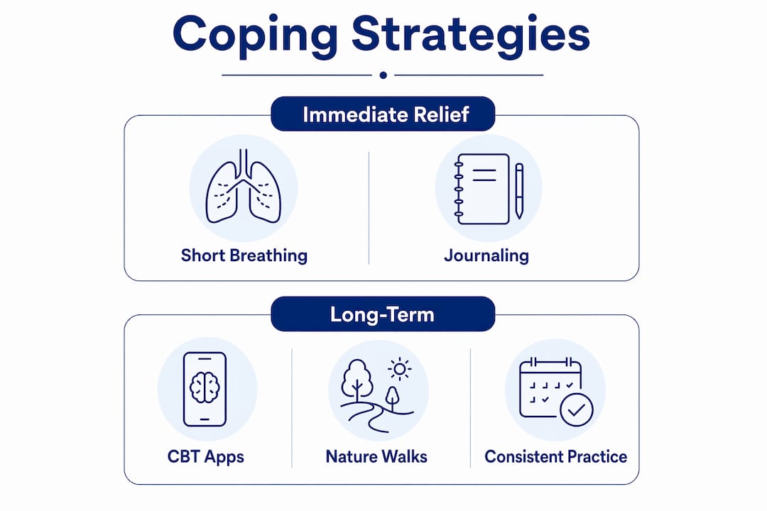 Infographic detailing coping strategies flow