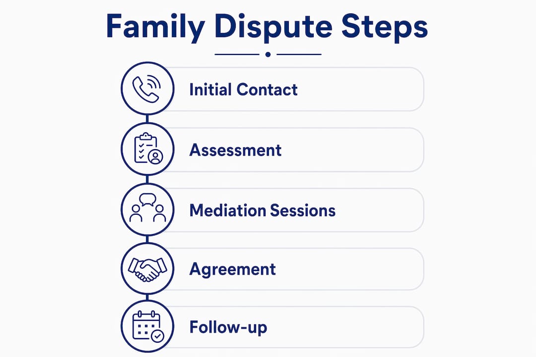 Infographic showing family dispute resolution steps