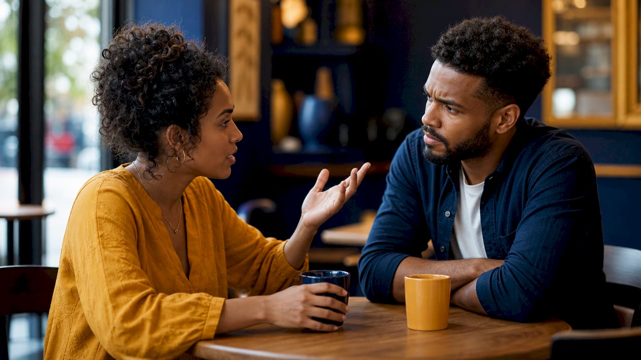 Couple practicing communication tools with counselor