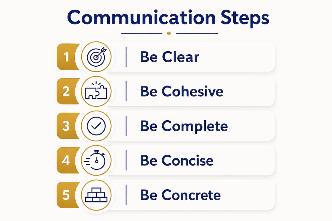 Infographic showing key communication steps in marriage counseling