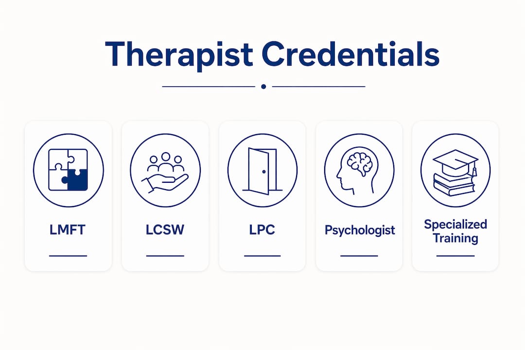 Infographic showing hierarchy of therapist credentials