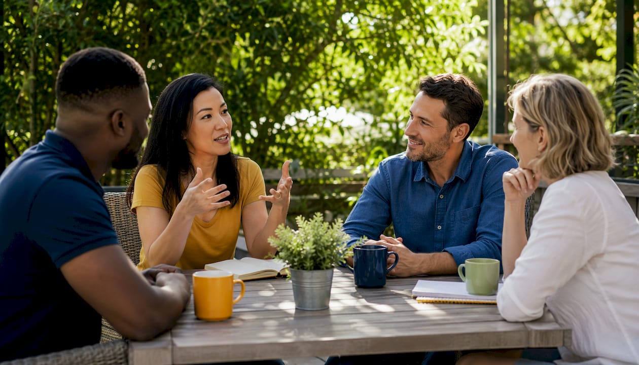 Group sharing emotionally safe conversation