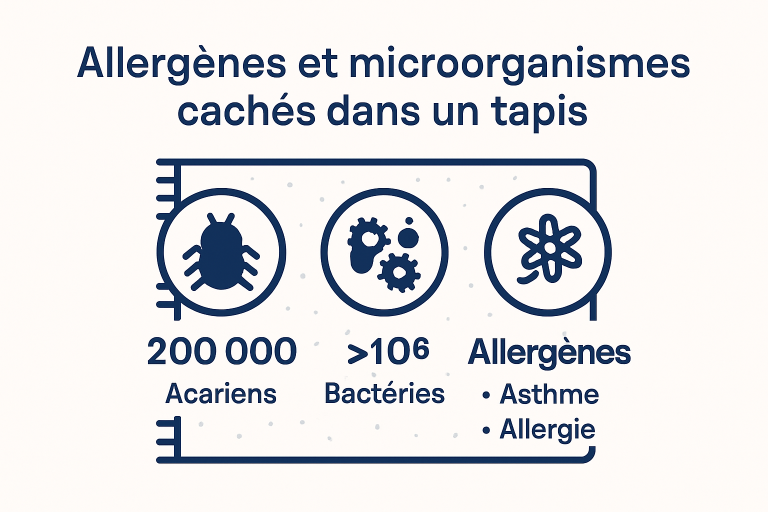 Infographie sur les allergènes cachés dans un tapis