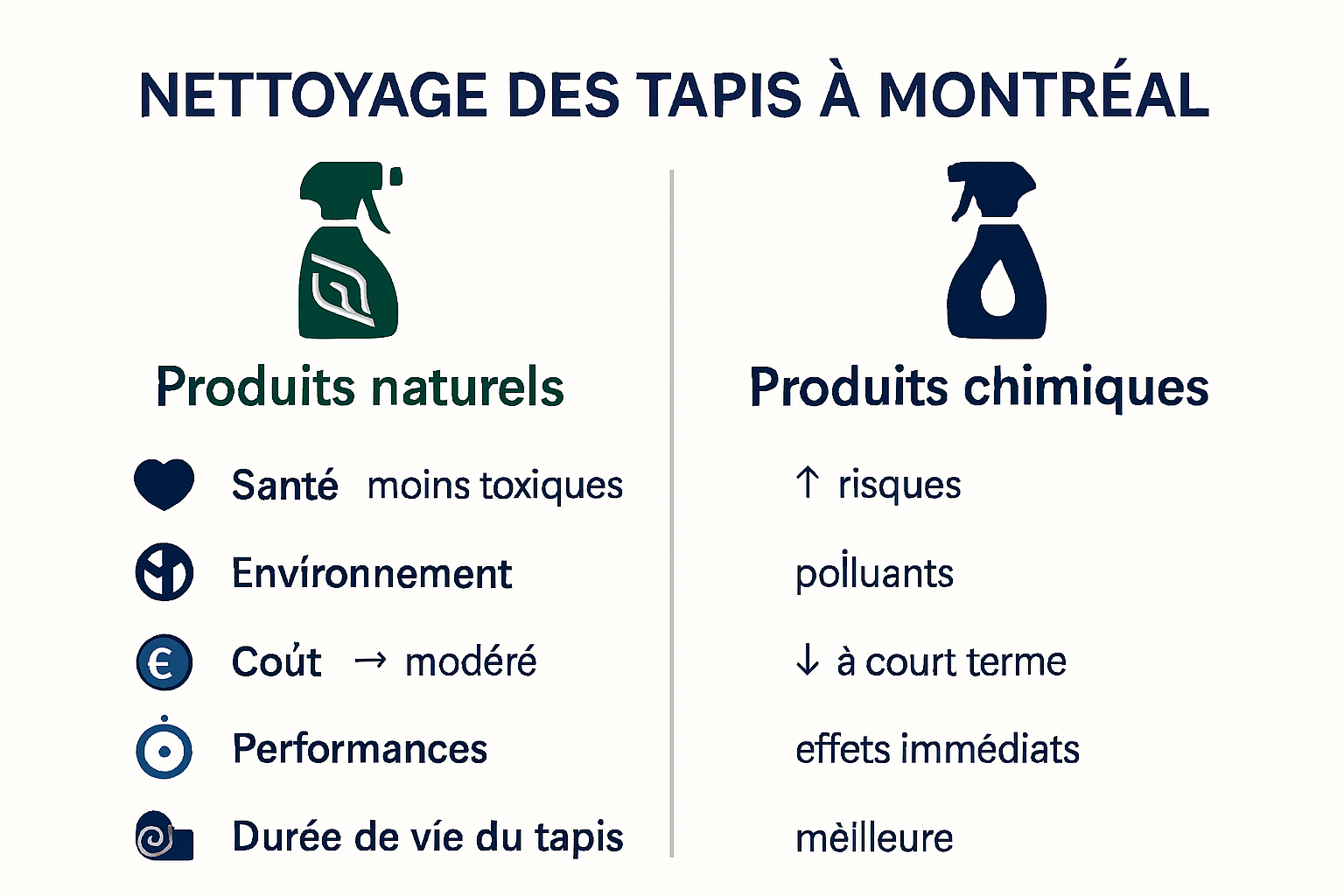 Comparaison produits naturels vs chimiques pour tapis