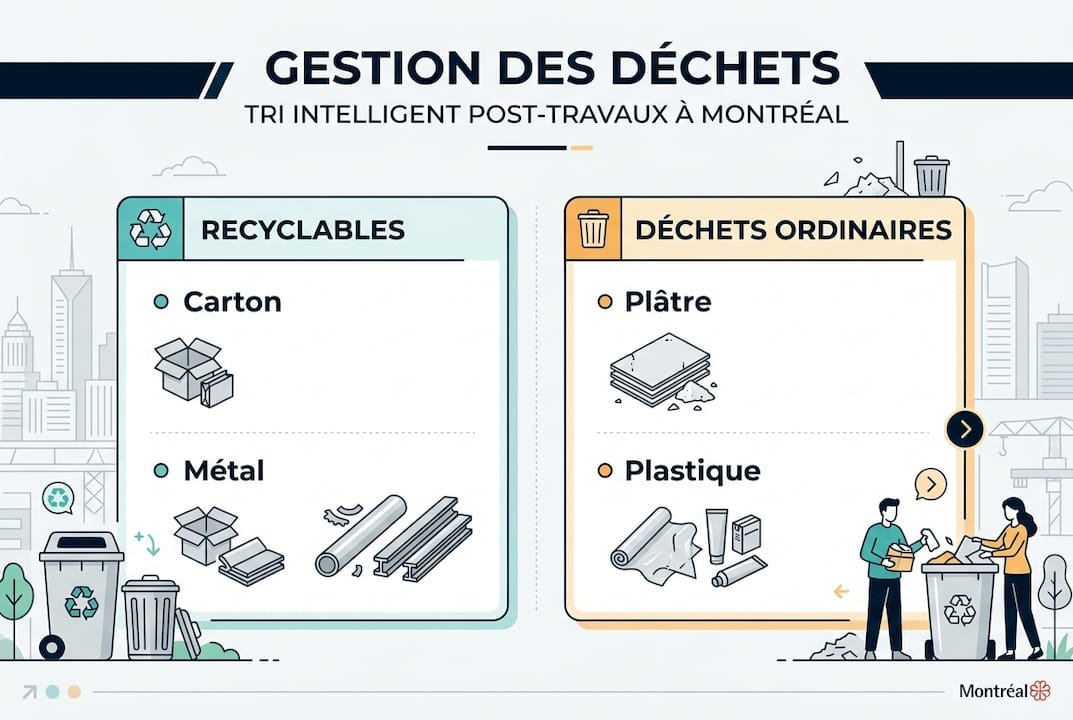 Infographie : comment trier efficacement les déchets après des travaux dans vos bureaux