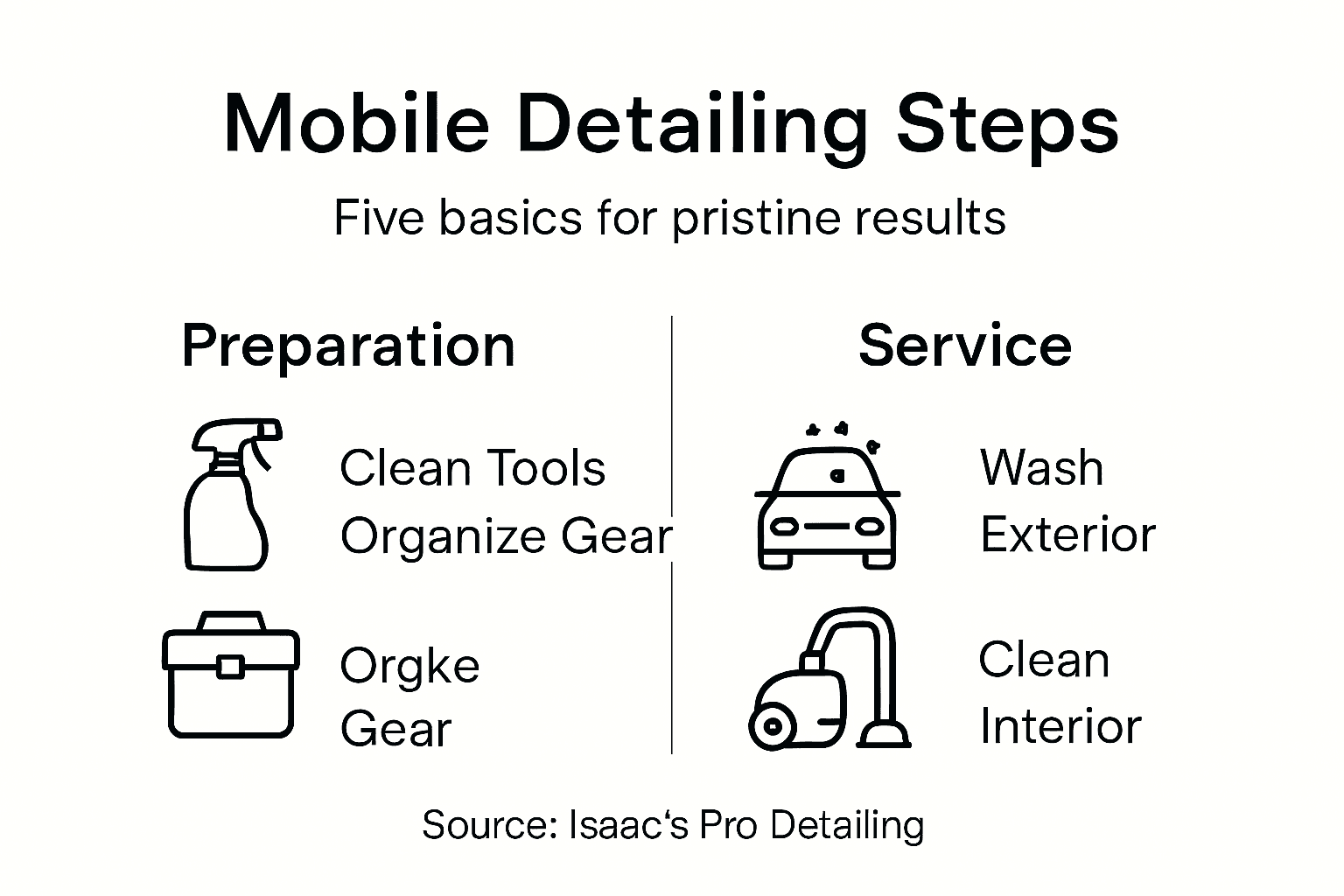 Infographic outlining basic mobile detailing steps