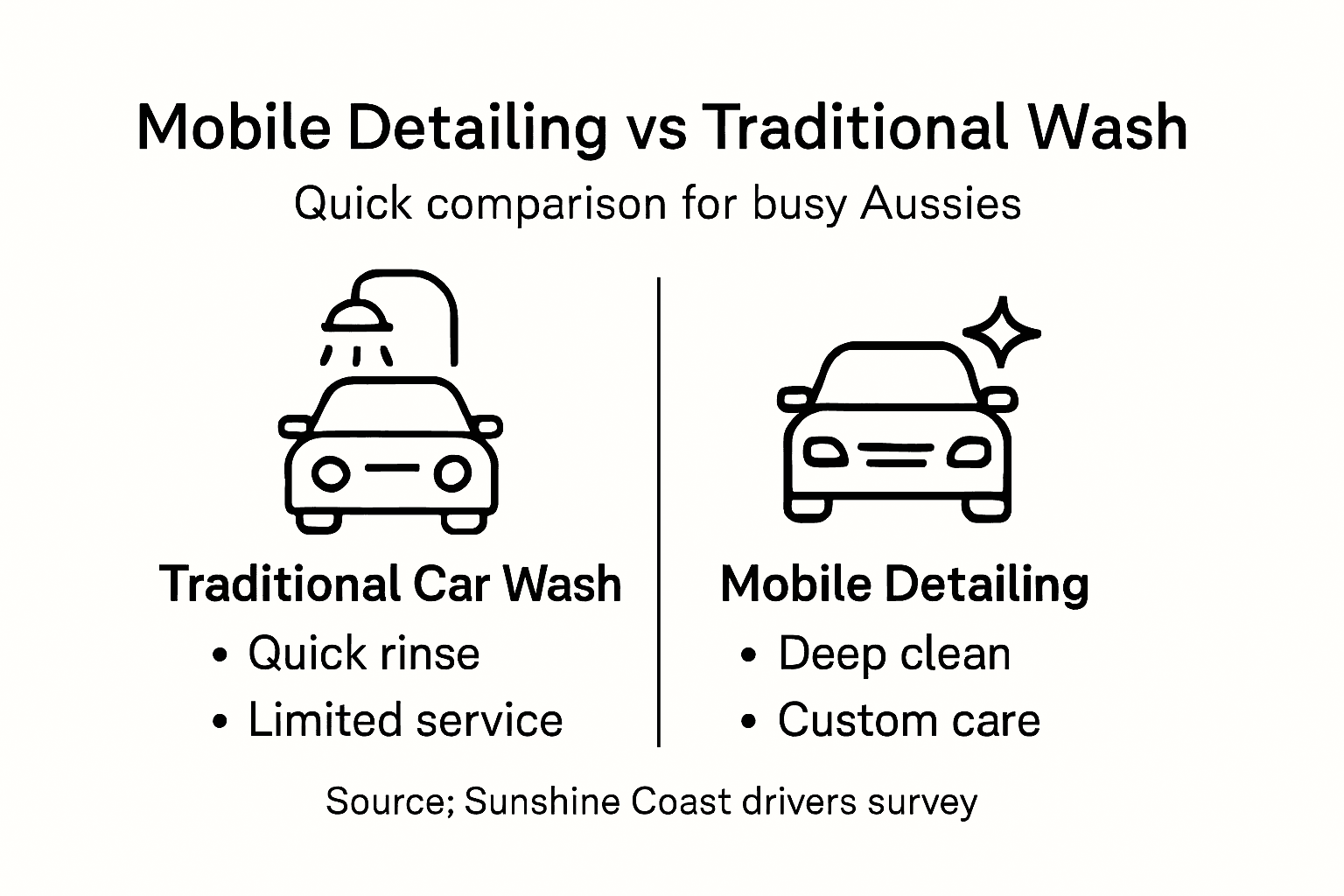 Infographic comparing mobile detailing to traditional car wash