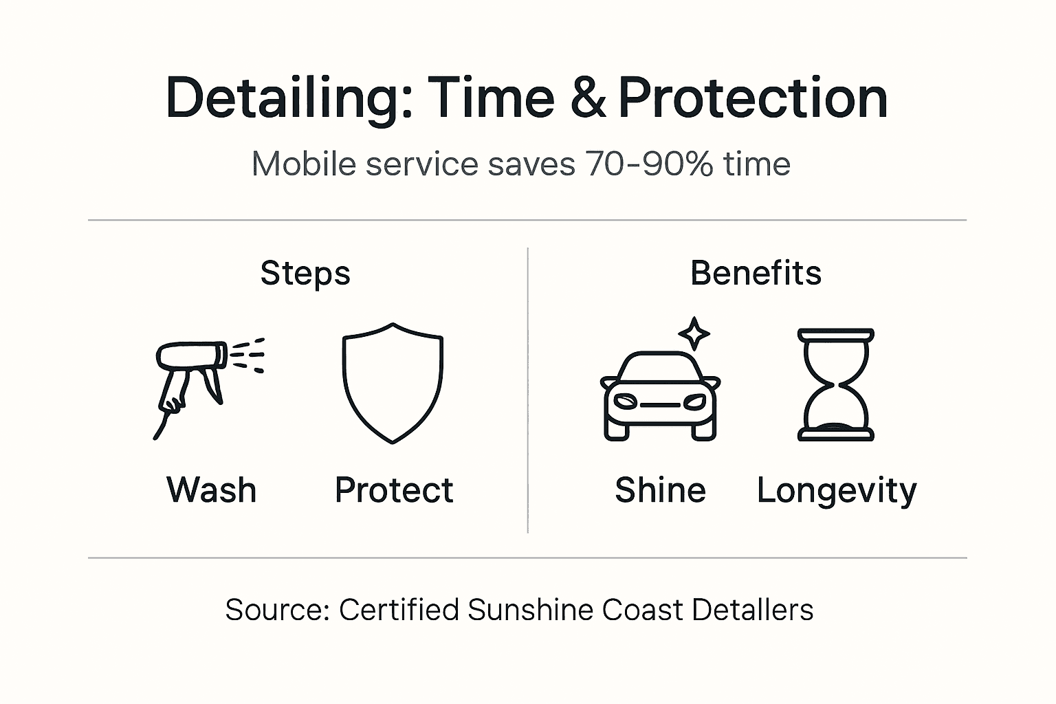 Infographic on car detailing steps and benefits