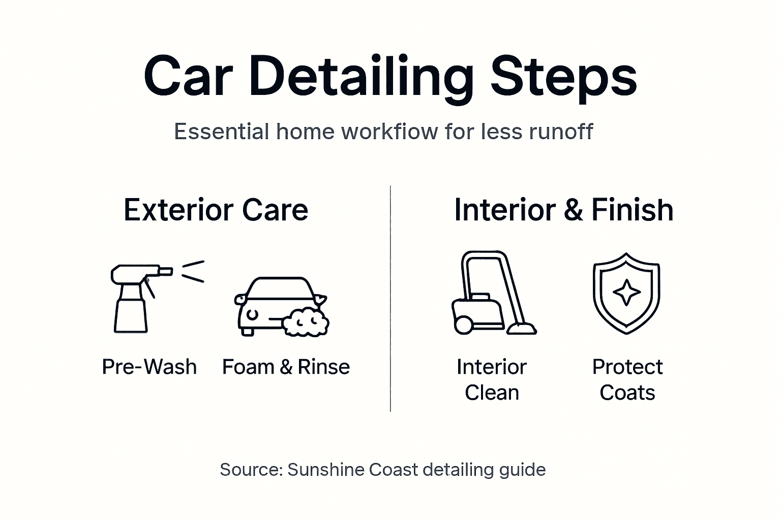 Infographic detailing eco-friendly car workflow steps